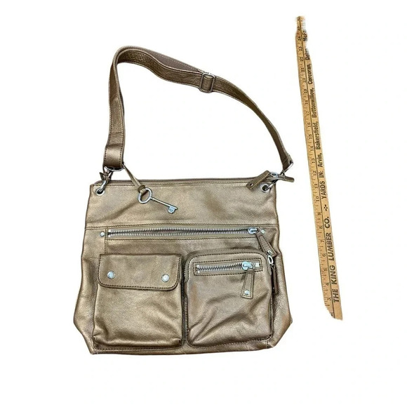 Fossil Women's Matt Bronze Leather Crossbody Bag - Picture 5 of 7
